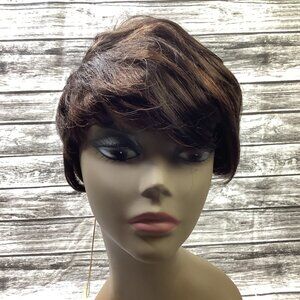 Nikki #P4/30 Dark Brown Medium Brown Short Synthetic Wig Adjustable